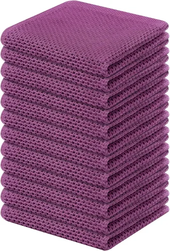 Miniatura 170 de Kitinjoy - Paños de cocina de 100 % algodón, tela de tejido gofrado, paño de limpieza ultrasuave, absorbente y de secado rápido. Gris Oscuro