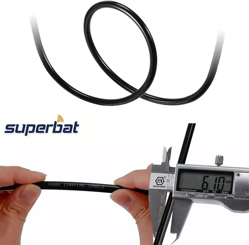 Miniatura 5 de Superbat Cable BNC a BNC de 6 pies, cable coaxial RG8X de 50 ohmios con conductor de cobre puro, puente macho BNC resistente para radio