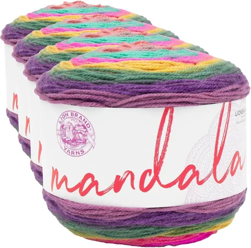 Miniatura 49 de Lion Brand Yarn Mandala - Hilo multicolor para ganchillo,tejido y manualidades, color Liger, 1770 pies, paquete de 1 unidad