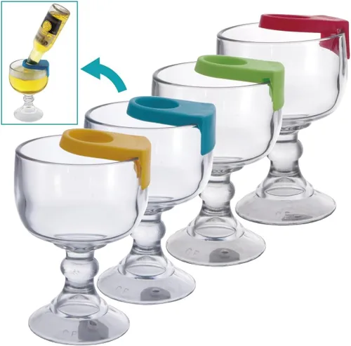 Miniatura 2 de Chefcaptain Margarita Glass Schooner - Juego de 4 copas extragrandes de 21.5 onzas, estilo de cristal sin plomo, coronaritas, margaritas, paquete