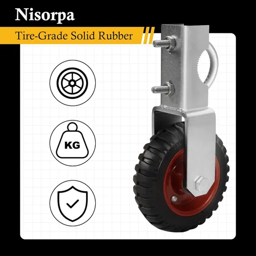 Miniatura 3 de Rueda de puerta de 6 pulgadas Nisorpa, juego de 2 ruedas de soporte de puerta con uso para puertas de 1-3/8" a 2-1/2", rueda de puerta de granja
