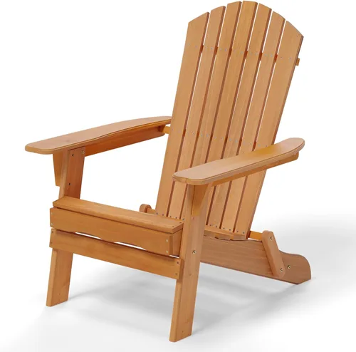 Miniatura 12 de VINGLI Silla Adirondack plegable, sillas Adirondack de madera para exteriores, sillas plegables para fogata para patio, barbacoa, porche, patio