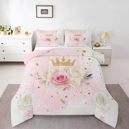 Miniatura 126 de Erosebridal Juego de ropa de cama de princesa de ballet, tamaño Queen, juego de edredón de 3 piezas para niñas bailarinas de ballet, lindo juego