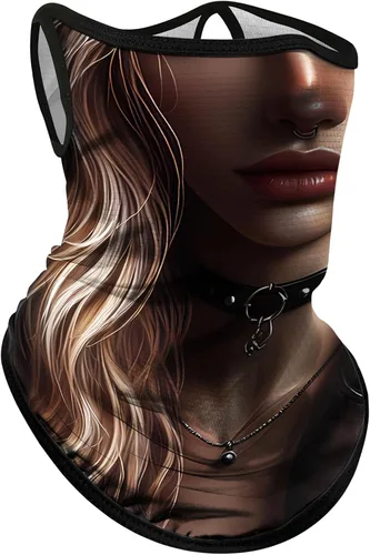 Miniatura 19 de Obacle Polaina para el cuello, máscara facial con trabillas para las orejas para hombres y mujeres, protección solar