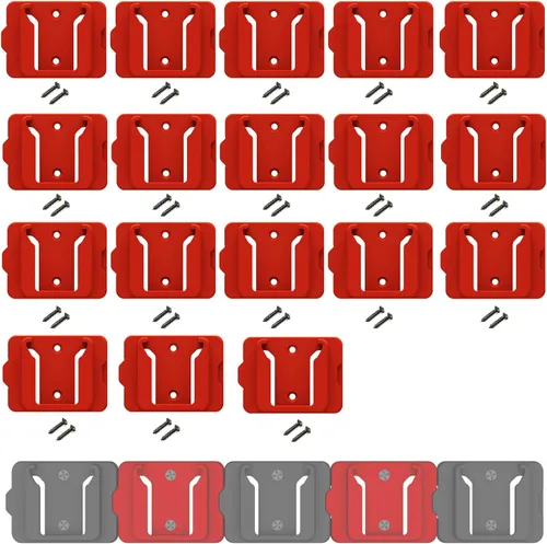 Miniatura 8 de Soporte de Batería para Batería Milwaukee 18 18V (Sin Batería), Paquete de 5 Soportes de Batería de Pared para Almacenamiento en Pared, Furgoneta