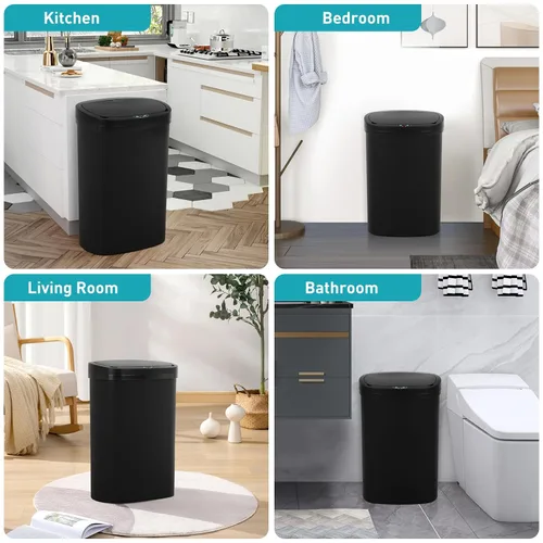 Miniatura 7 de Basurero automático de 13 galones para cocina con tapa, bote de basura sin contacto con sensor de movimiento - higiénico, control de olores