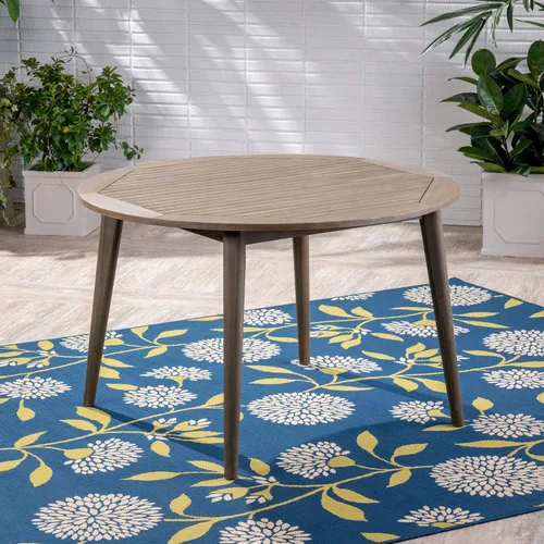 Miniatura 4 de Christopher Knight Home Shipp Outdoor - Juego de comedor de 5 piezas de madera y mimbre, acabado gris/plateado