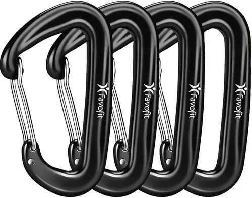 Clips de Mosquetón de Servicio Pesado 12KN - Favofit Mosquetones Pequeños de 3.2'' para Senderismo Camping Hamacas Llaves Llaveros Correas para