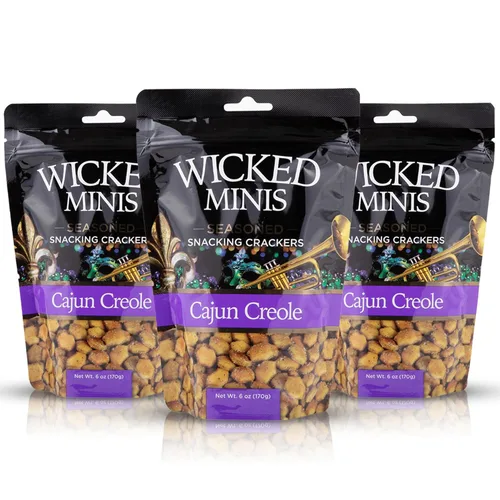 Wicked Minis - Galletas de sopa y ostras, mini sopa inflada con sabor salado y salada, mezcla de aperitivos salados, adornos para ensalada de