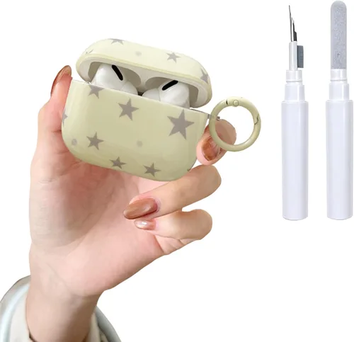 Miniatura 11 de Funda para AirPods 2/1 con diseño de estrella bonita, con kit limpiador protector de auriculares para AirPods de 2ª/1ª generación, color azul