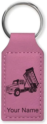 Miniatura 16 de LaserGram Llavero rectangular, camión volquete, grabado personalizado incluido