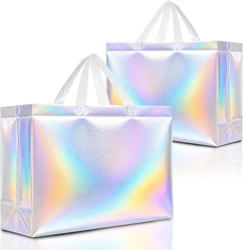 Miniatura 26 de Nush Nush Bolsas de regalo extragrandes de colores mixtos, juego de 12 bolsas de regalo extragrandes reutilizables de colores surtidos con asas