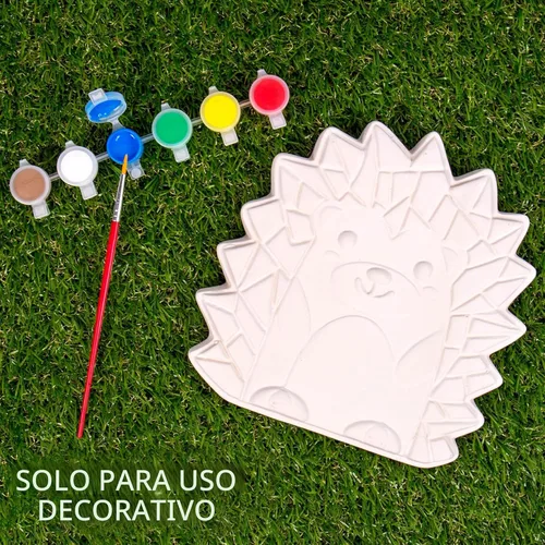 Miniatura 2 de Creative Roots Piedra de mosaico con erizo para escalonar, incluye piedra de cerámica de 7 pulgadas y 6 pinturas vibrantes, kit de piedras