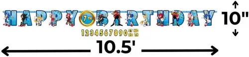Miniatura 5 de Cartel de Sonic Jumbo Add An Age – 10.5 x 10 pulgadas – Cartel personalizable multicolor vibrante – Perfecto para eventos temáticos y celebraciones