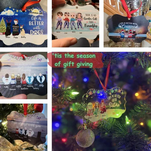 Miniatura 4 de Gossby Adorno conmemorativo de Navidad personalizado – Pérdida de padre estoy siempre contigo (padre, hija) personalizado para decoración de árbol