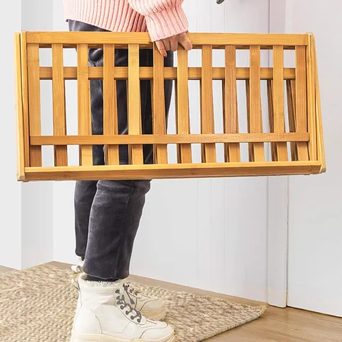 Miniatura 2 de Zapatero plegable multicapa organizador de almacenamiento a prueba de polvo armario de zapatos instalación gratuita de la puerta del hogar