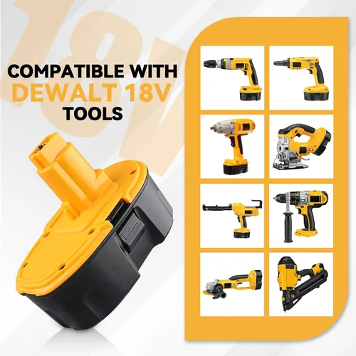Miniatura 6 de Paquete de 2 baterías de repuesto DC9096 de 4.8 Ah 18 V para DeWalt compatible con baterías Dewalt de 18 V DC9098 DE9098 DE9098 DW9096 DW9095