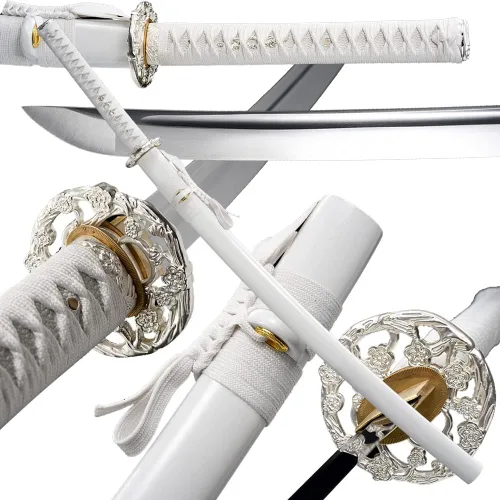 Miniatura 10 de Espada Katana Tradicional Forjada a Mano con Templado de Calor/Arcilla Verdaderas Katanas de Acero al Carbono 1060/1095 T10, Afilar, Espiga