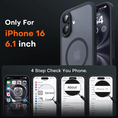 Miniatura 672 de TOCOL Funda para iPhone 11, compatible con Magsafe, protección completa de cámara, imanes integrados, protección contra caídas, funda translúcida