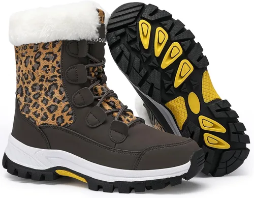 Miniatura 3 de COOJOY - Botas de nieve a media caña, peludas, e impermeables de mujer para el invierno