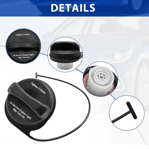 Miniatura 4 de Tapa del depósito de combustible GT330, tapa de gasolina para Chevy Silverado 1500 2500 3500 Avalanche Suburban Tahoe Traverse GMC Sierra 1500 2500