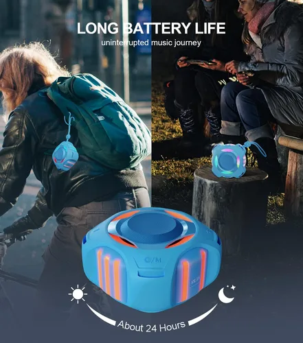 Miniatura 4 de Altavoz de ducha Bluetooth comiso, altavoz impermeable IP67 con luz LED, altavoces portátiles con estéreo inalámbrico verdadero, flotante, 2000mAh
