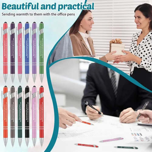 Miniatura 4 de Fuutreo 12 bolígrafos inspiradores con citas motivacionales, para compañeros de trabajo, oficina, profesores, tinta negra de 0.039 pulgadas