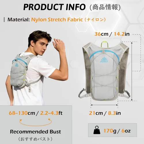 Miniatura 2 de TRIWONDER Hydration Vest Running Backpack for Men & Women, Water Pack for Hiking, Camping, Climbing & Cycling, Lightweight Daypack