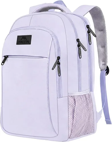 Miniatura 24 de MATEIN - Mochila de viaje para laptop, mochila empresarial antirrobo, delgada, resistente, puerto de carga USB, impermeable, para universidad o Gris