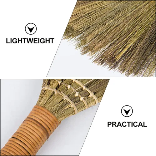 Miniatura 7 de LIFKOME Escoba de hierba para interiores, escoba de mango tailandés, herramienta de limpieza de barrido, escoba asiática hecha a mano para el hogar