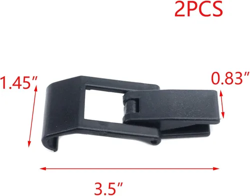 Miniatura 2 de T Tulead Pestillos negros de plástico POM para barcos de 3.5 x 1.45 pulgadas, paquete de 2 con tornillos