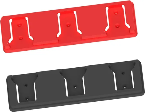 Miniatura 6 de Soporte de batería para batería Milwaukee 18 18V, montaje de 3 ranuras herramienta de garaje a granel, soporte para Milwaukee para furgoneta de Rojo
