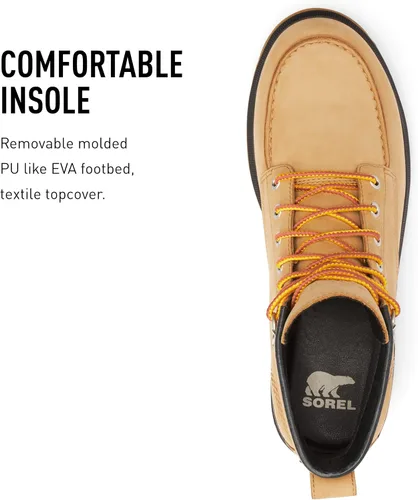 Miniatura 5 de SOREL Caribou Moc WP Botas de lluvia de cuero impermeables para hombre