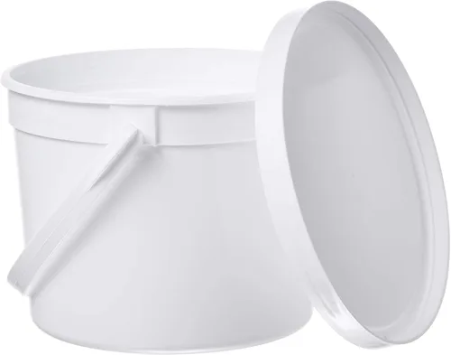Miniatura 4 de Consolidated Plastics Cubo con asa, polipropileno, 1.5 cuartos de galón, blanco, 10 piezas