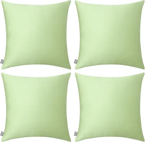 Miniatura 57 de Thmyo - Paquete de 4 fundas de almohada decorativas de 100 % algodón para lumbar, cómodas, sólidas, para Navidad/Halloween, fundas de cojín Blanco
