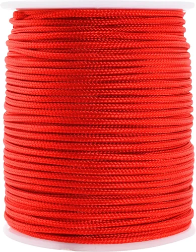 Mandala Crafts Cordón de satén de nailon para la fabricación de joyas, 0.079 in, 55 yardas, cuerdas rojas de nailon, cordón de nudo chino para hacer
