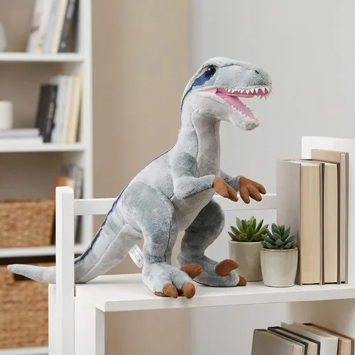Miniatura 6 de Velociraptor - Juguete de peluche de dinosaurio tiranosaurio gris de 17 pulgadas, figuras de dinosaurio, tiranosaurio, juguetes de peluche suaves