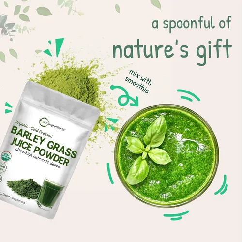 Miniatura 6 de Micro Ingredients Jugo de hierba de cebada orgánica en polvo, 10 onzas, prensado en frío, cultivado en Estados Unidos, vitaminas inmunológicas