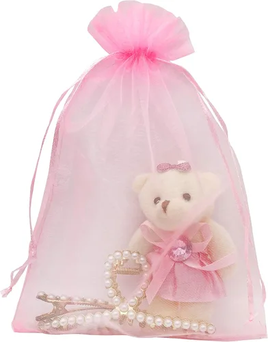 Miniatura 16 de 100 bolsas de regalo verdes de organza de 6 x 9 pulgadas, pequeña bolsa de malla con cordón para joyería, bolsa de regalo para el día de San