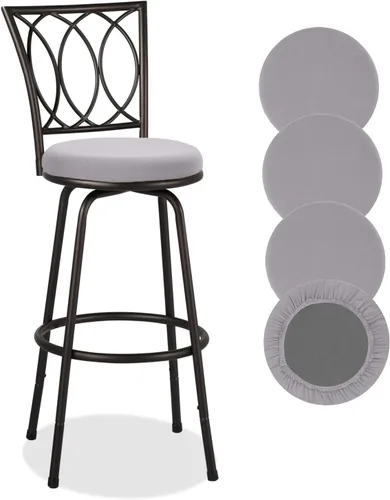 Miniatura 9 de Deisy Dee 4 fundas de asiento redondas para taburetes de bar, fundas elásticas para sillas redondas de 13 a 16 pulgadas (naranja)