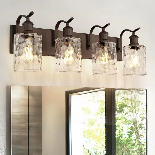 Miniatura 37 de Lámpara de tocador de baño de 3 luces, aplique de pared de níquel cepillado, lámpara de baño moderna con vidrio transparente, VL01BN-3 Níquel
