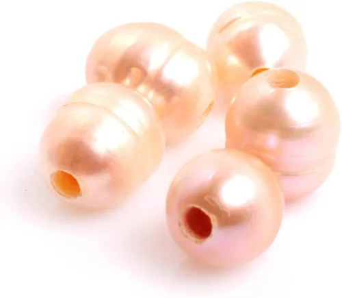 GEM-Inside - Perlas de agua dulce cultivadas rosadas de 0.079 a 0.394 pulgadas, cuentas sueltas de agujero grande para fabricación de joyas, 10