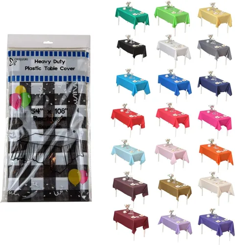 Miniatura 12 de Evershine Caja de 72 manteles de plástico redondos de 84 pulgadas para mesa de plástico de alta resistencia a granel