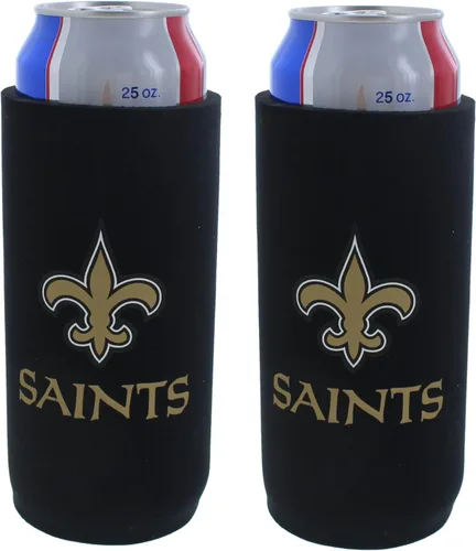 Miniatura 2 de Football Team Logo Tall Boy 2-Pack Can Holder Coozie Beverage Insulator - Fits 24oz - 25oz Cans (Chicago Logo Shadow (Bears))
