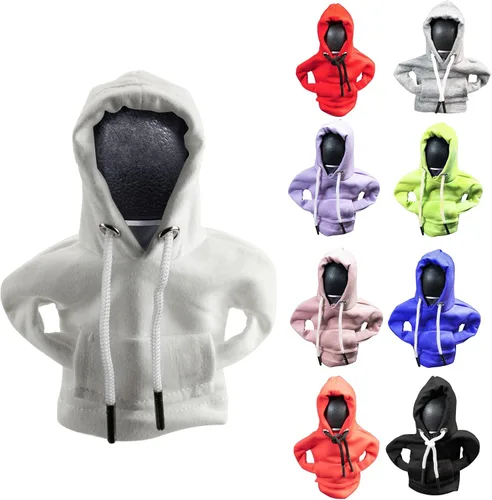 Miniatura 12 de PSLER Sudadera con capucha elegante y linda para coche, pomo de palanca de cambios, cubierta de pomo de palanca de cambios, sudadera con capucha
