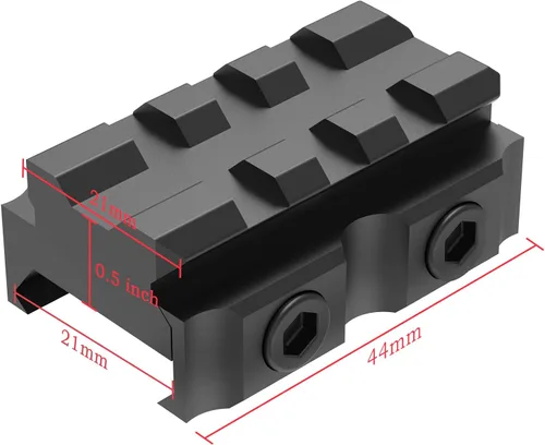 Miniatura 3 de TPO Soporte elevador Picatinny con 3 ranuras (0.5"/0.83"/1" de altura), montaje vertical Picatinny transparente para puntos rojos, visores, óptica