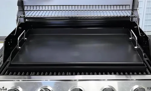 Miniatura 8 de MixRBBQ Plancha antiadherente de acero al carbono de 25 x 16 pulgadas para parrilla de gas, inserto de parrilla superior plana de alta resistencia