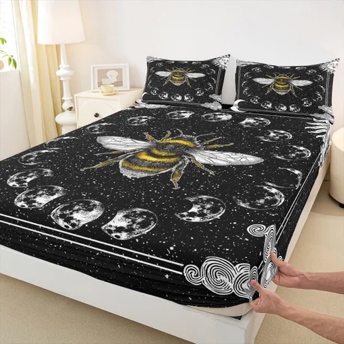 Miniatura 20 de Erosebridal Southwestern - Sábanas de cama bohemias aztecas, tamaño individual, sábanas hippie de cachemira, ropa de cama de estilo exótico, funda
