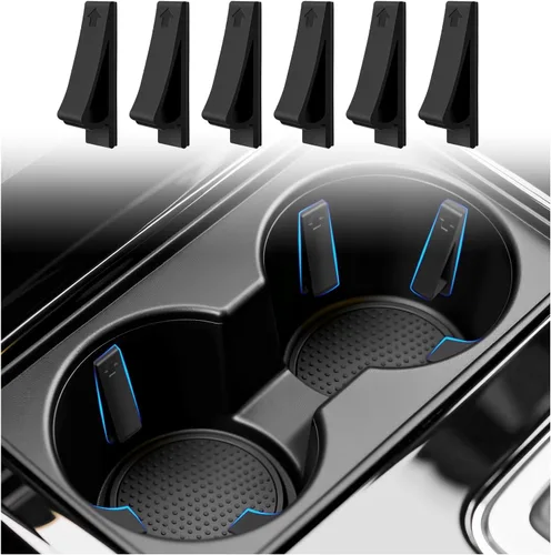 6 PCS Insertos de Portavasos de Silicona para Automóvil, Posavasos Curvos Antivibración para Automóvil, Estabilizador de Portavasos para Sostener