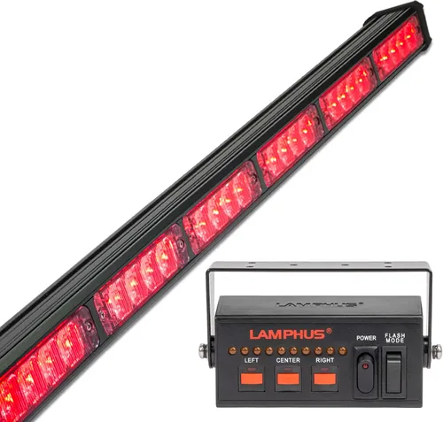 Miniatura 42 de LAMPHUS SolarBlast SBLS104 barra de luces LED de alerta de emergencia e indicación de tránsito, 47 pulgadas, 40 W - ÁMBAR AZUL, ámbar / blanco